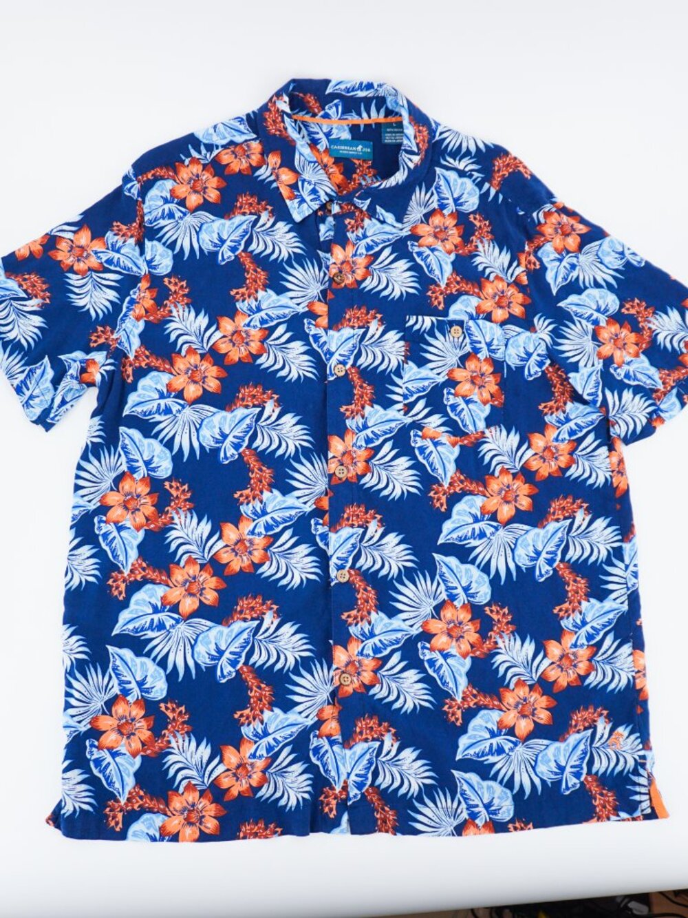 Caribbean Joe Island Supply Co. Button Up Men's Lrg Tropical Hawaiian Shirt